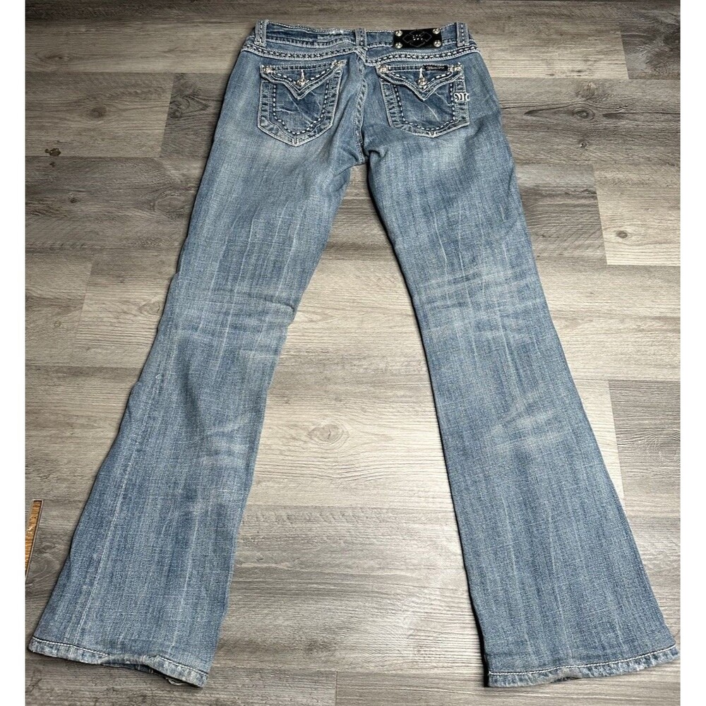 Miss Me Bootcut Jeans Womens 29 (Fits 28) Flap Pocket Y2K Western Embellished